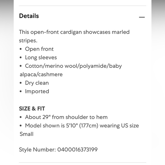 Veronica Beard Elizabeth Marled Striped open from Cardigan Size XS Retail $459 - Picture 11 of 11